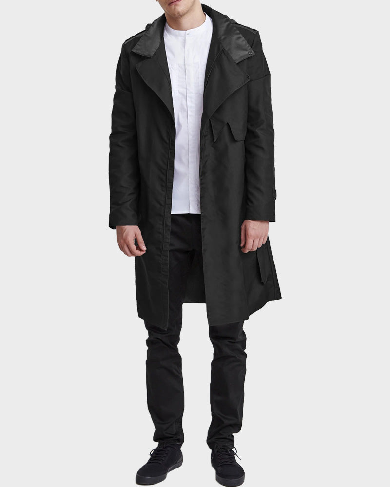 Men's Black Mid-Length Coat