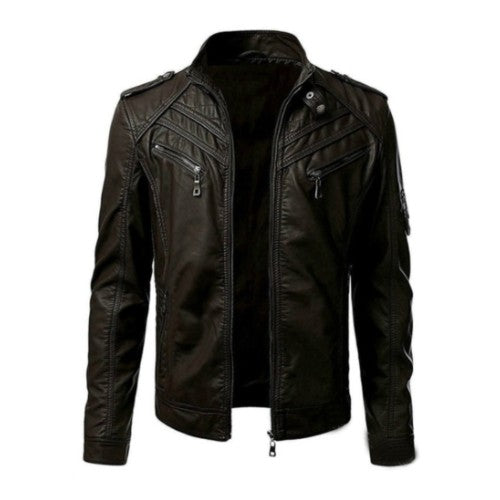 Men's Black Leather Biker Motorcycle Jackets TheJacketFactory