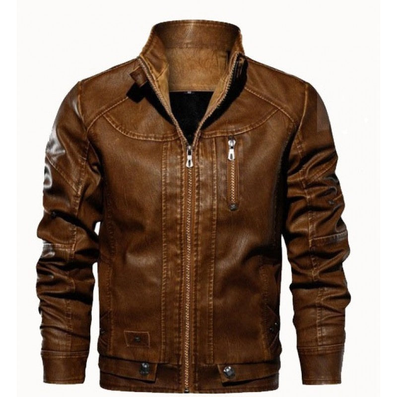 Men's Retro Leather Motorcycle Jacket TheJacketFactory