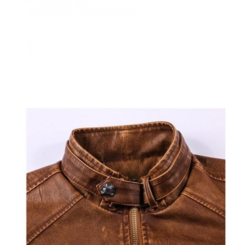 Men's Retro Leather Motorcycle Jacket TheJacketFactory