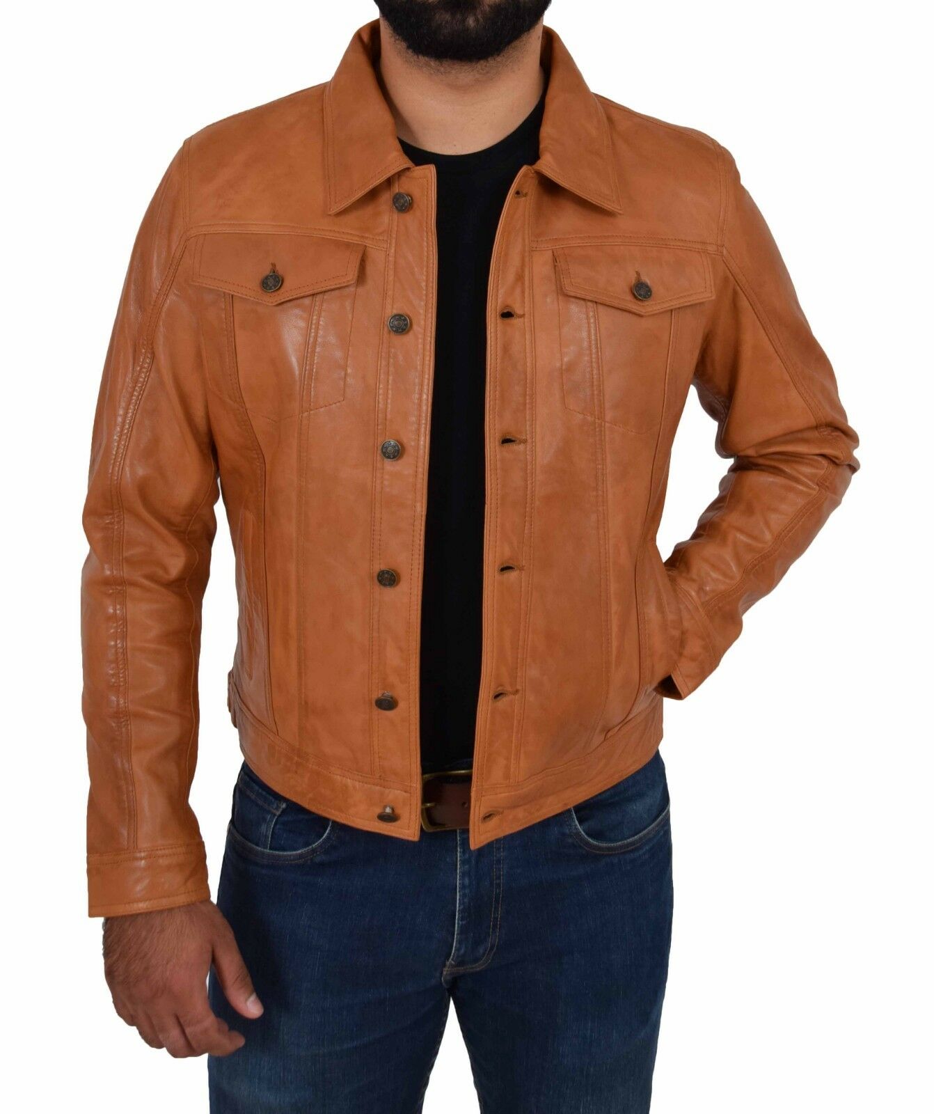 Men's Tan Trucker Jacket TheJacketFactory