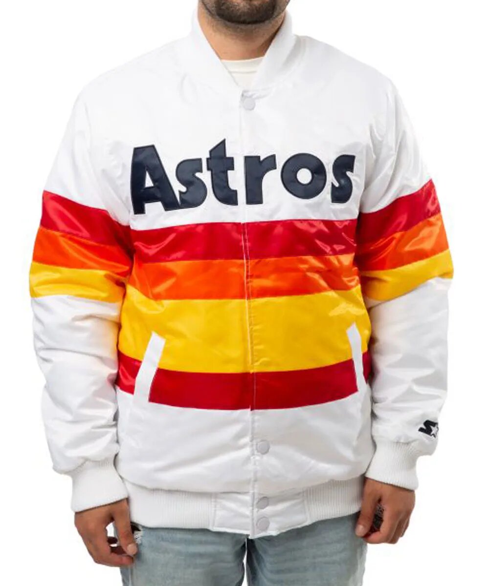 Starter Houston Astros Bomber Satin Jacket TheJacketFactory
