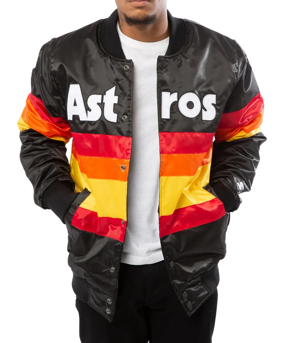 Starter Houston Astros Bomber Satin Jacket TheJacketFactory