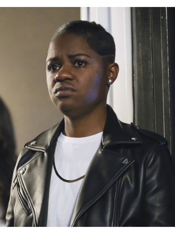 All American Bre-Z Black Biker Jacket - Tamia Cooper Leather Jacket