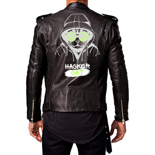 Men's Hacker Cat Leather Jacket