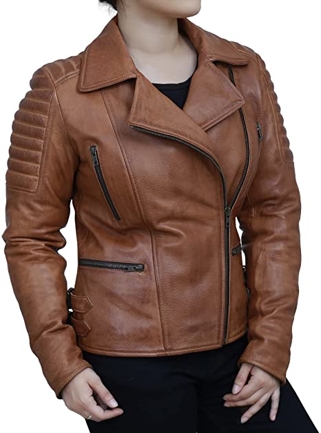 Women's Brown Motorcycle Jacket TheJacketFactory