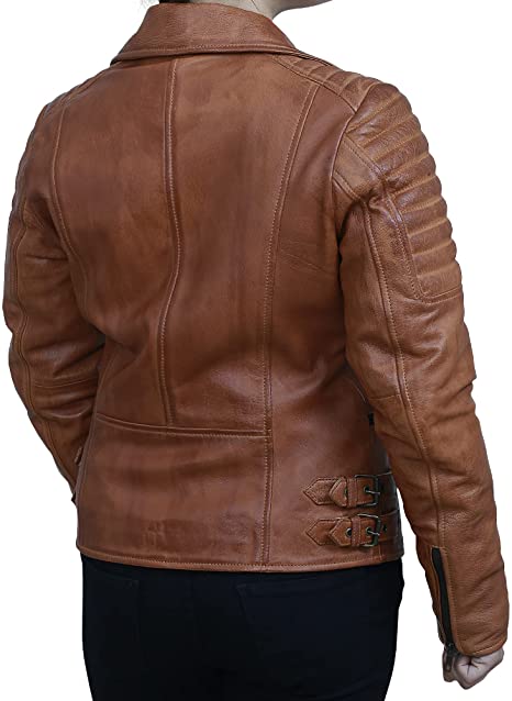 Women's Brown Motorcycle Jacket TheJacketFactory