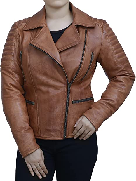 Women's Brown Motorcycle Jacket TheJacketFactory