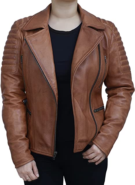 Women's Brown Motorcycle Jacket TheJacketFactory