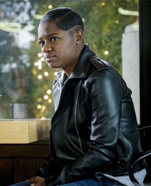 All American Bre-Z Black Biker Jacket - Tamia Cooper Leather Jacket