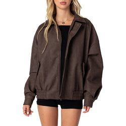 Women's Brown Bomber Jacket