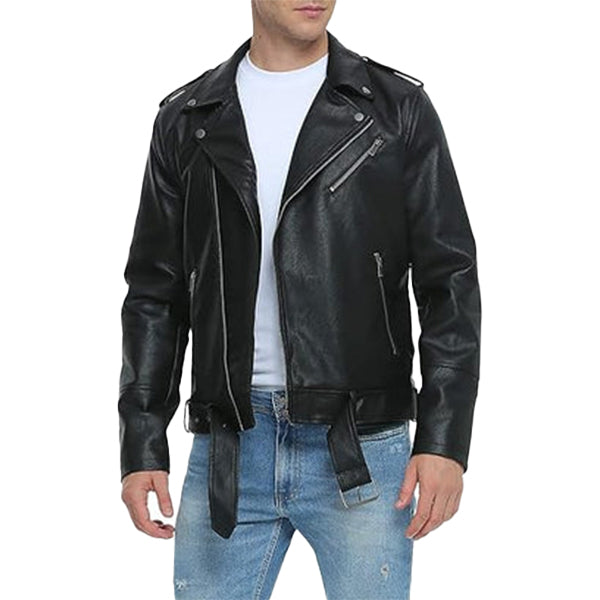 Men's Black Motorcycle Leather