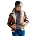 Women's Shearling Brown Leather Jacket