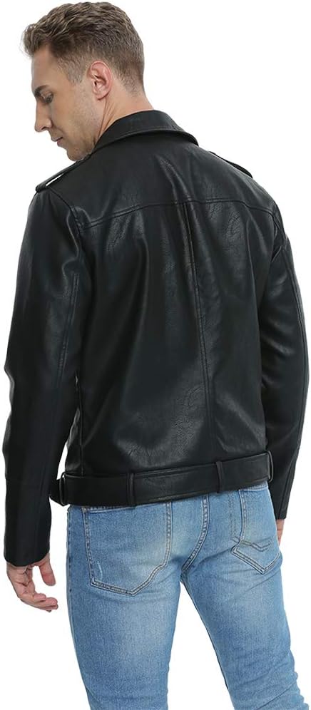 Men's Black Motorcycle Leather