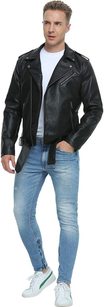 Men's Black Motorcycle Leather