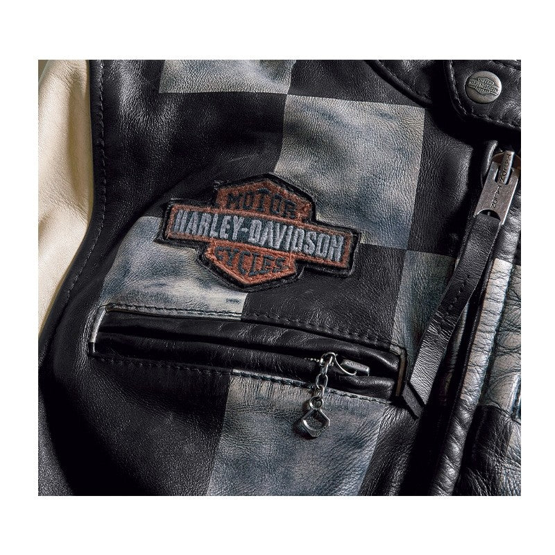 Women's Harley Davidson Race-Inspired Biker Leather Jacket