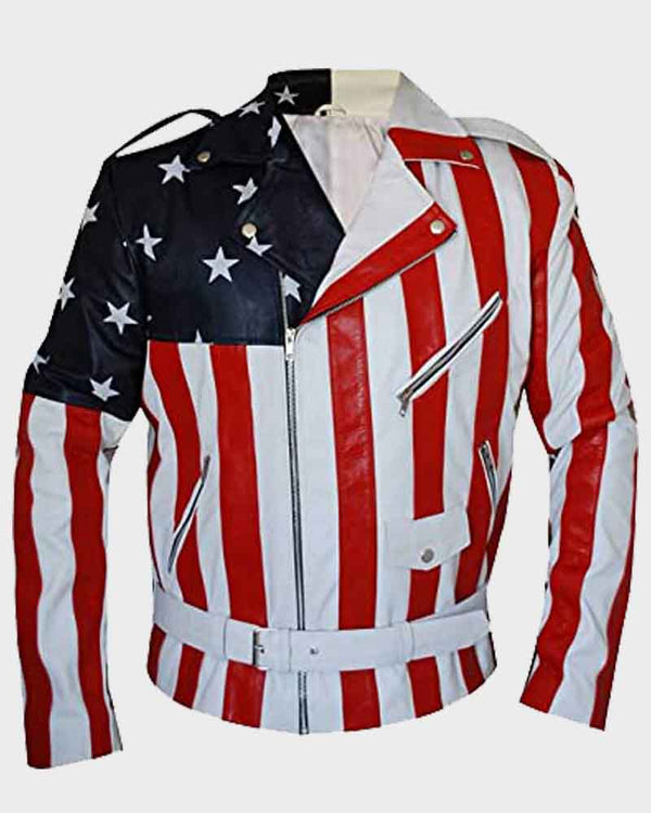American Flag Leather Jacket