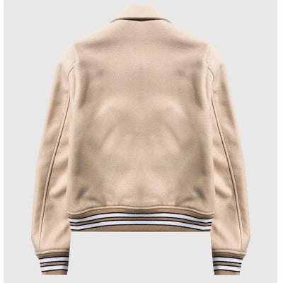 Amiri Bone Tan Varsity Jacket