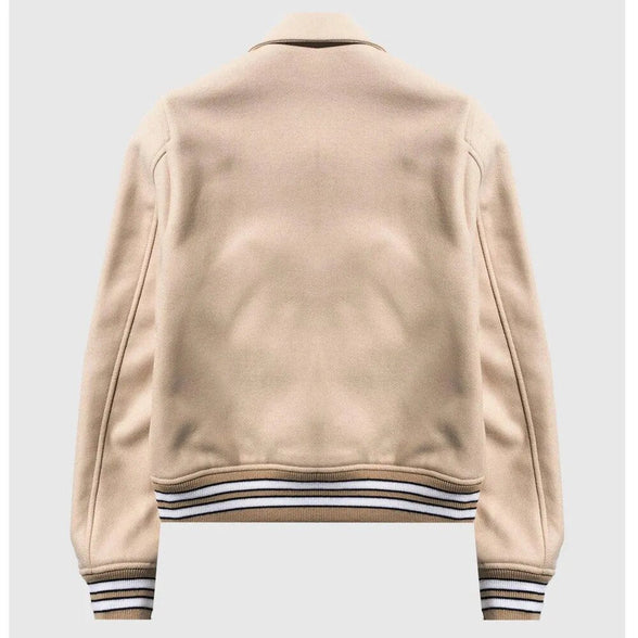 Amiri Bone Tan Varsity Jacket TheJacketFactory