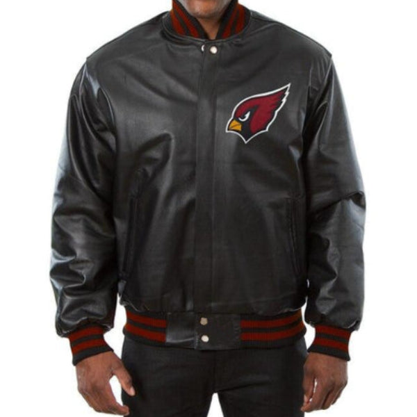 Arizona Cardinals Black Leather Jacket TheJacketFactory
