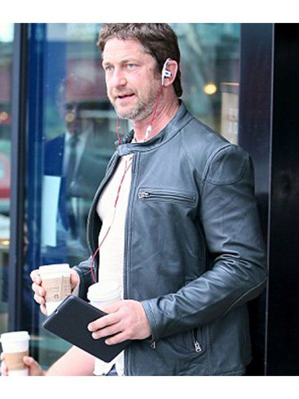 Gerard Butler Biker Leather Jacket TheJacketFactory