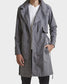 Men's Grey Zipper Trench Coat