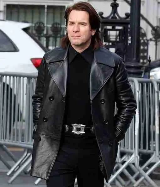 Halston Ewan Mcgregor Leather Peacoat TheJacketFactory