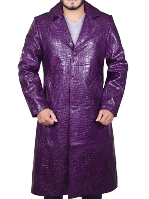 SUICIDE SQUAD JARED LETO JOKER PURPLE TRENCH COAT