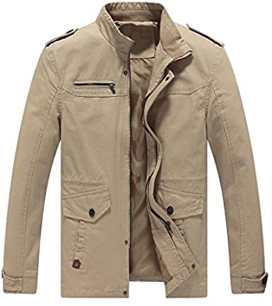 Men's Beige Cotton Jacket TheJacketFactory