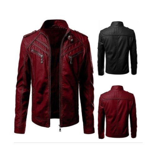Men's Black Leather Biker Motorcycle Jackets TheJacketFactory