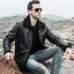 Men's Black Leather Shearling Jacket TheJacketFactory
