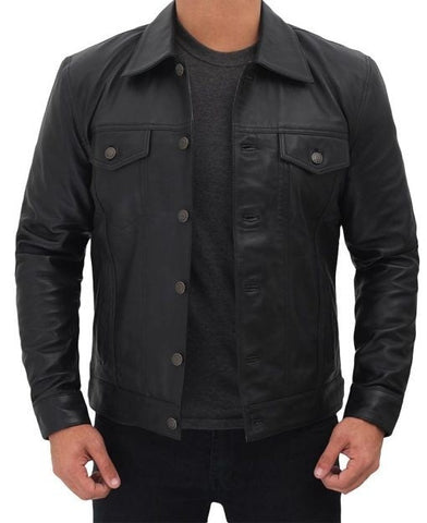 Men's Black Trucker Jacket