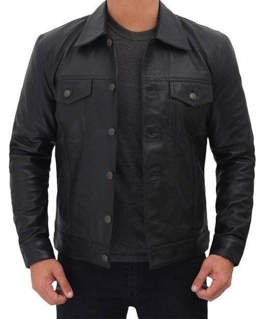 Men's Black Trucker Jacket