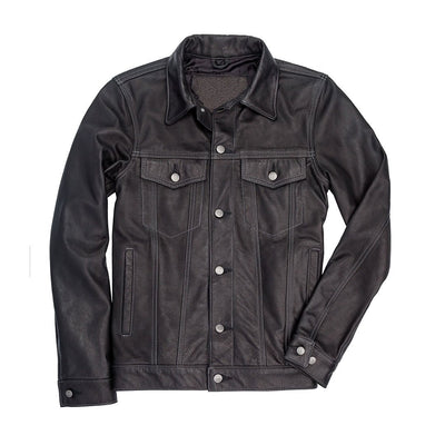 Men's Calfskin Leather Jean Jacket