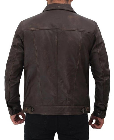 Men's Dark-Brown Trucker Jacket