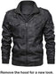 Men’s Faux Leather Hooded Motorcycle Jacket TheJacketFactory
