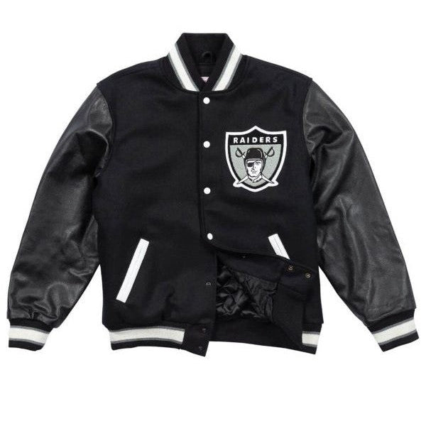 Maker of Jacket Bomber Jackets Oakland Raiders Black Grey