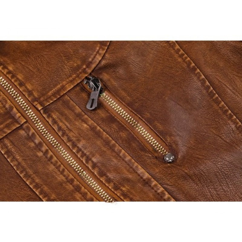 Men's Retro Leather Motorcycle Jacket TheJacketFactory