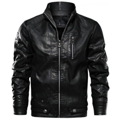 Men's Retro Leather Motorcycle Jacket