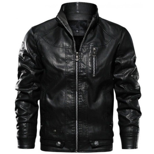 Men's Retro Leather Motorcycle Jacket