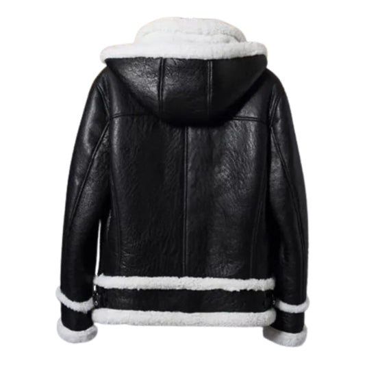 Men's Shearling Black Leather Jacket
