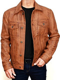 Men's Trucker Leather Jacket TheJacketFactory