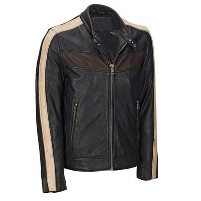 Men's Vintage Retro Café Racer Black Jacket TheJacketFactory