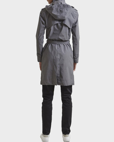 Men's Grey Zipper Trench Coat