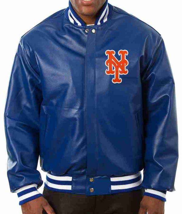 New York Mets Varsity Leather Jacket TheJacketFactory