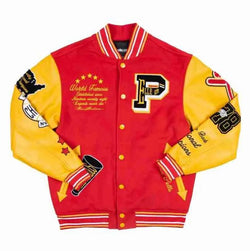 Pelle Pelle World Famous Red Wool And Leather Varsity Jacket TheJacketFactory