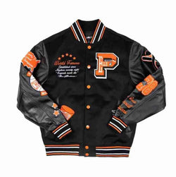 Pelle Pelle World Famous Wool and Leather Black Jacket TheJacketFactory