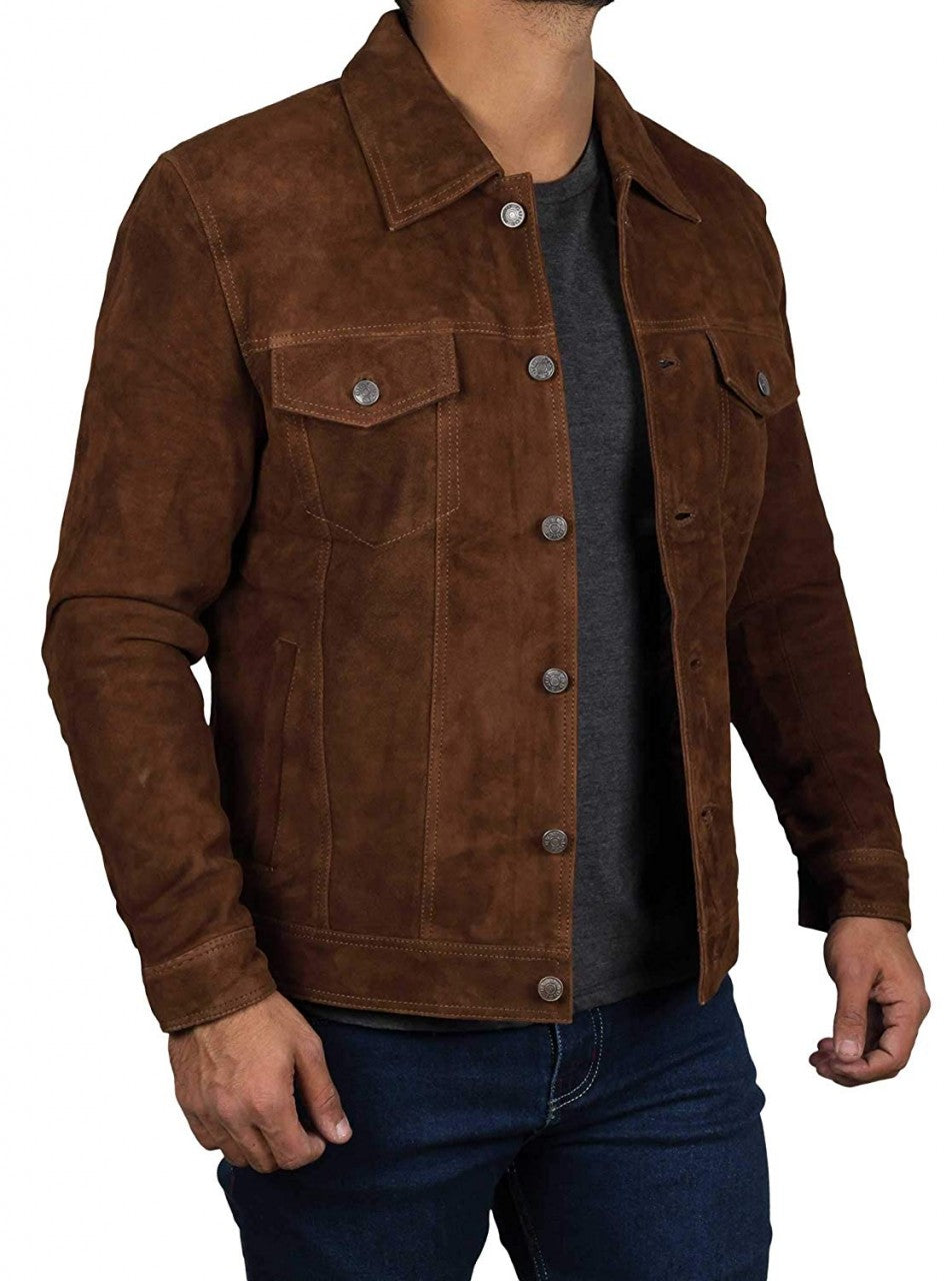 Shirt Collar Suede Jacket TheJacketFactory