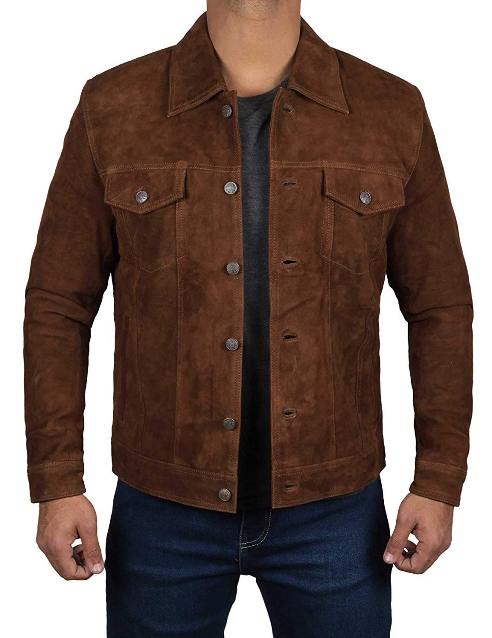 Shirt Collar Suede Jacket TheJacketFactory