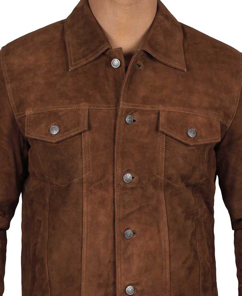 Shirt Collar Suede Jacket TheJacketFactory